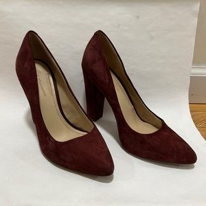 BCBGeneration Burgundy / Ox Blood Suede Almond Toe Heels